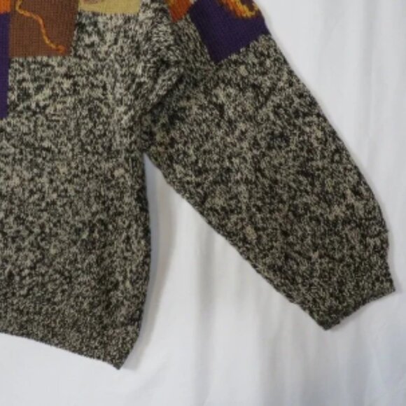 Roberta Frost Hand-Knitted Cotton‎ Patchwork Sweater Western Cowboycore Large - Picture 3 of 6